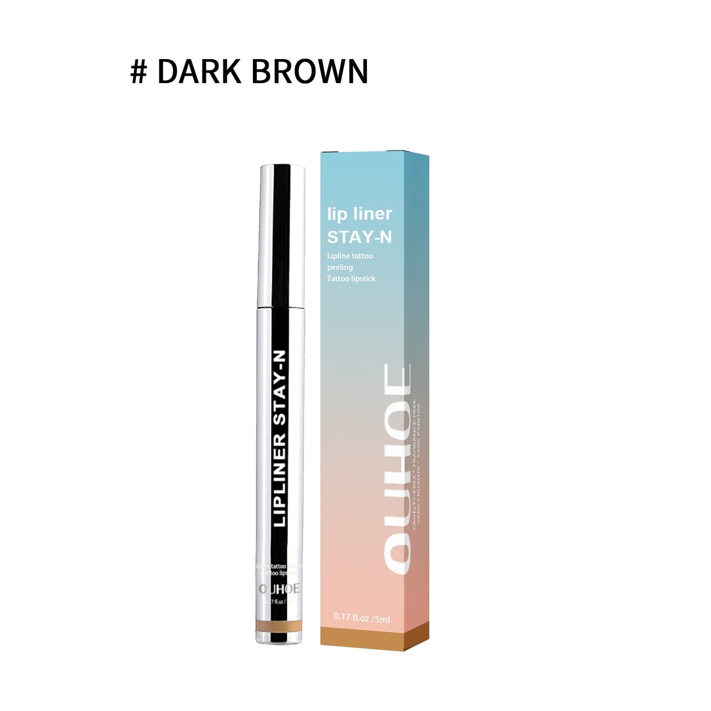 Crayon à lèvres marron foncé, waterproof, longue tenue, pulpeux, doux, brillant à lèvres, maquillage, cosmétiques