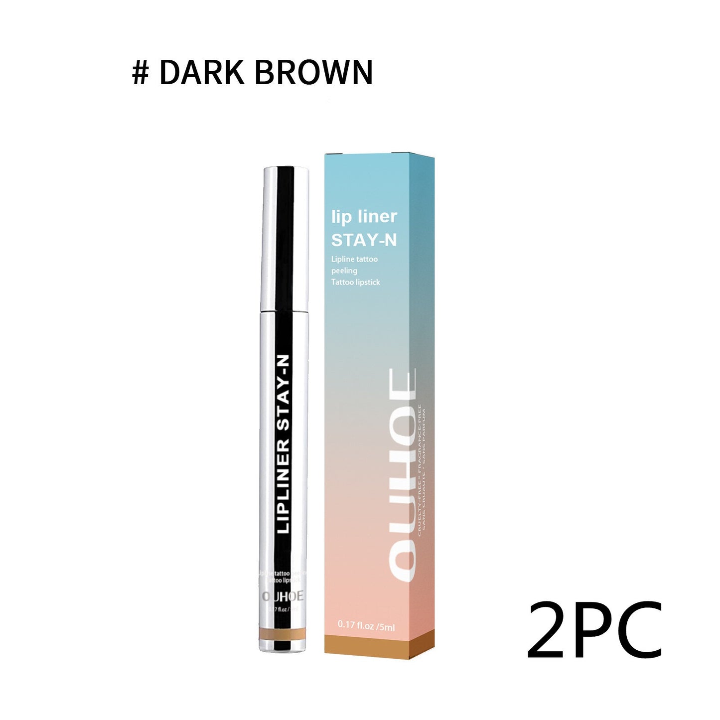 Crayon à lèvres marron foncé, waterproof, longue tenue, pulpeux, doux, brillant à lèvres, maquillage, cosmétiques