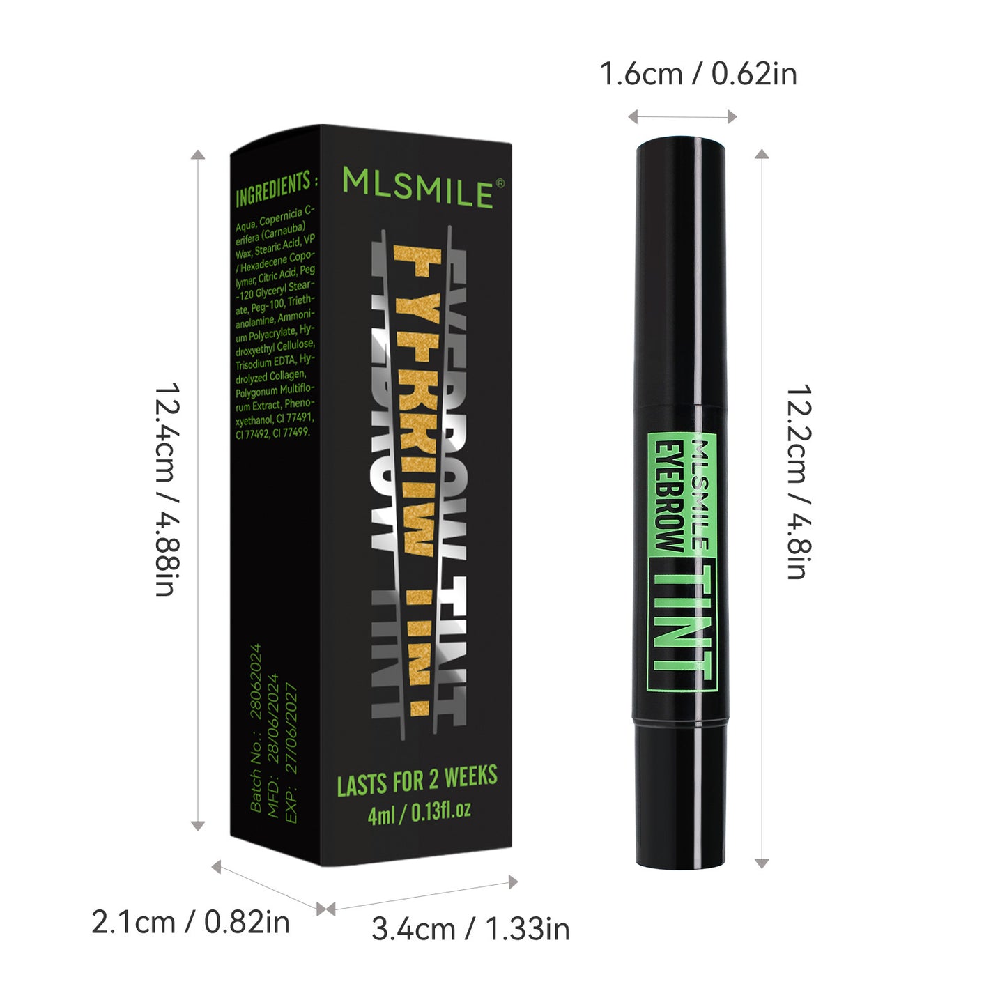 Teinture pour sourcils waterproof, ne coule pas grâce au pochoir