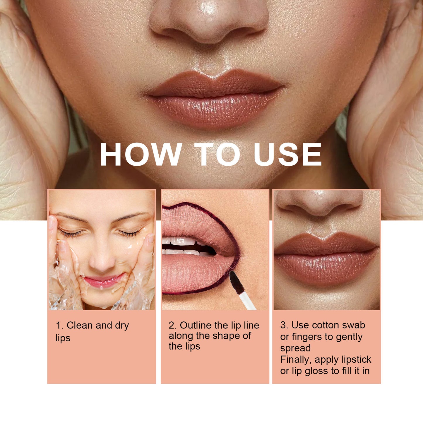 Crayon à lèvres marron foncé, waterproof, longue tenue, pulpeux, doux, brillant à lèvres, maquillage, cosmétiques