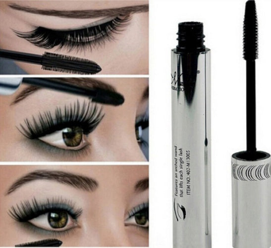 Extension de cils longs et recourbés, mascara en fibre noire, maquillage des yeux
