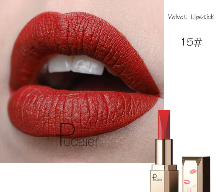 Rouge à Lèvres Mat Longue Durée Pudale - 26 Teintes, Waterproof