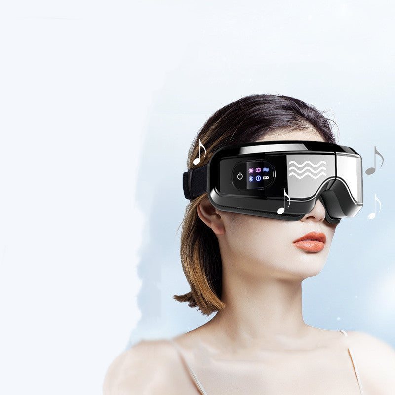 Masseur oculaire à pression d'air et vibrations, protection oculaire Bluetooth, massage oculaire relaxant, soulagement des migraines, amélioration du sommeil