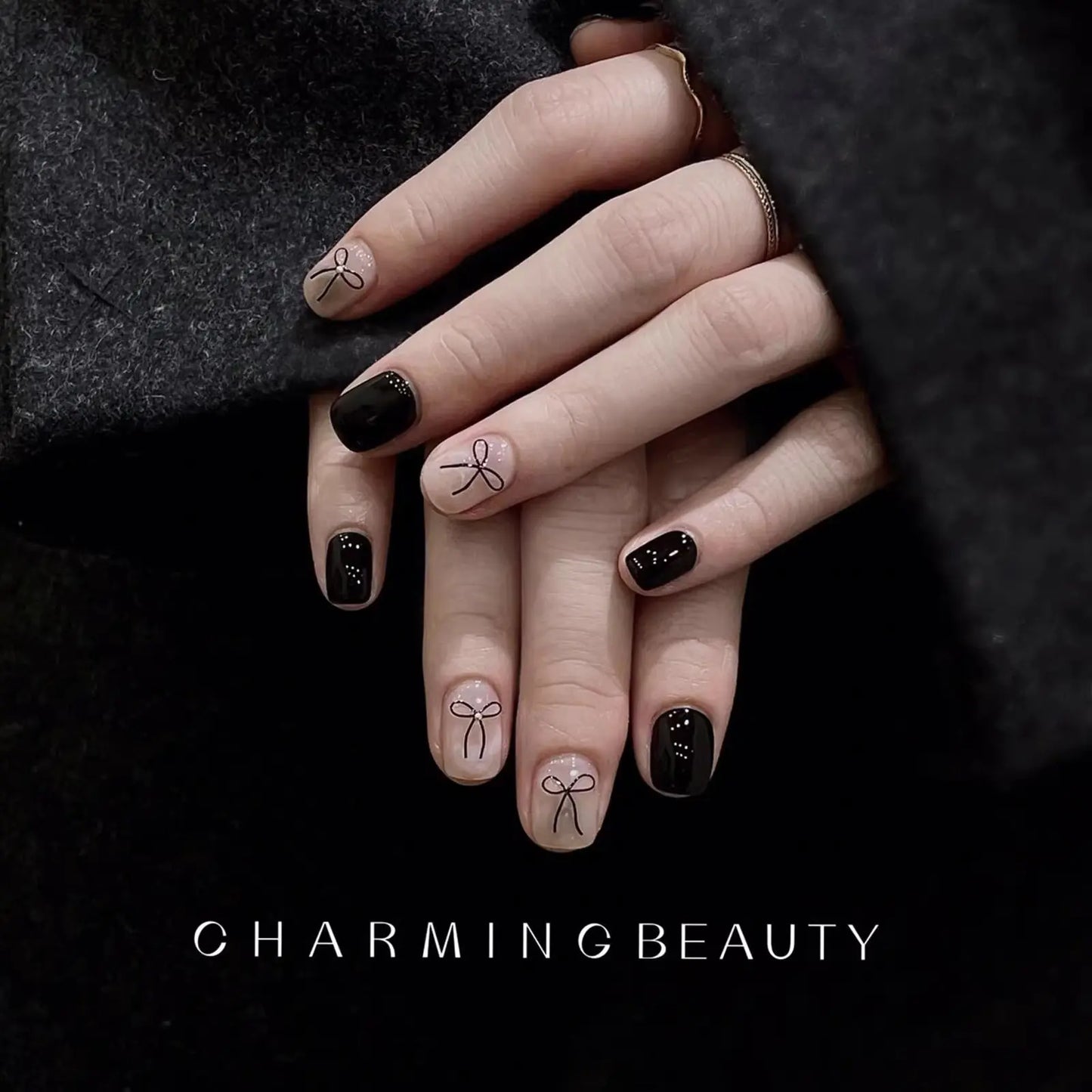 Nouveaux Autocollants pour Ongles avec Nœuds en Cristal et Lignes Élégantes