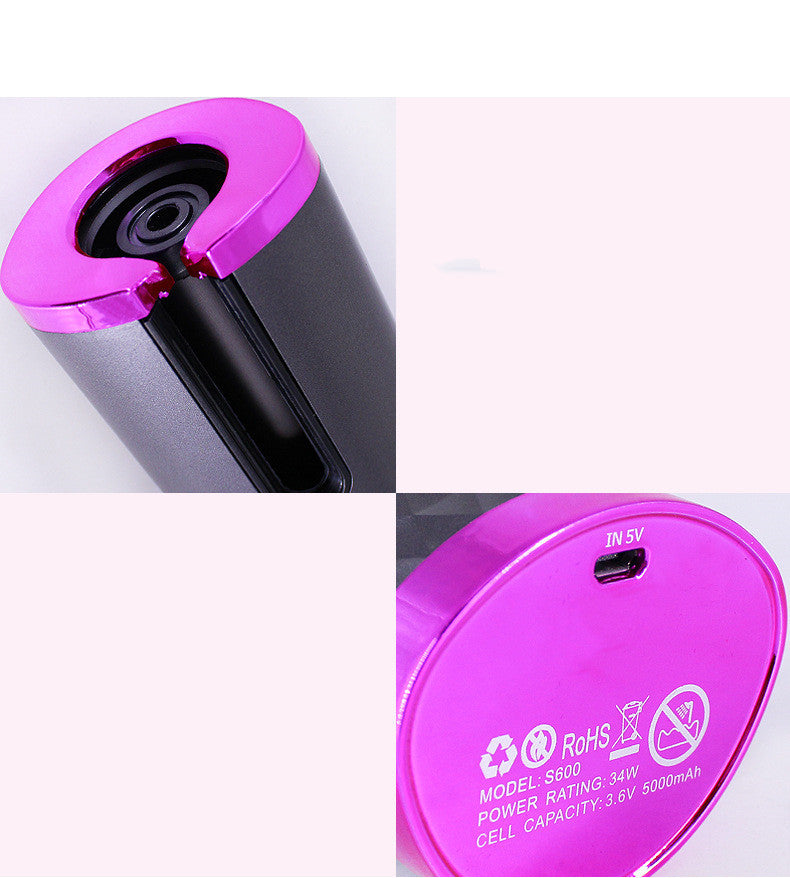 Fer à boucler automatique rechargeable pour femmes, portable, écran LCD, céramique, rotatif, pour boucles et ondulations