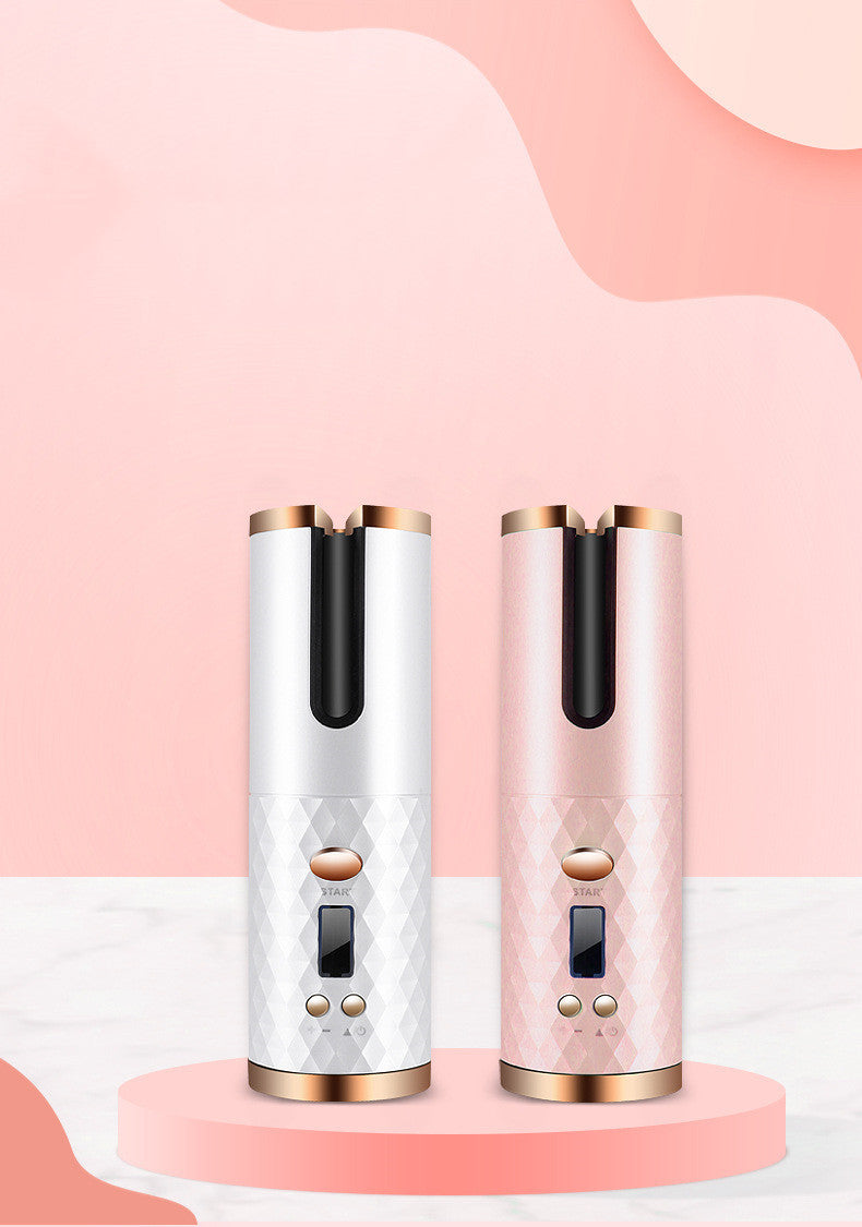 Fer à boucler automatique rechargeable pour femmes, portable, écran LCD, céramique, rotatif, pour boucles et ondulations