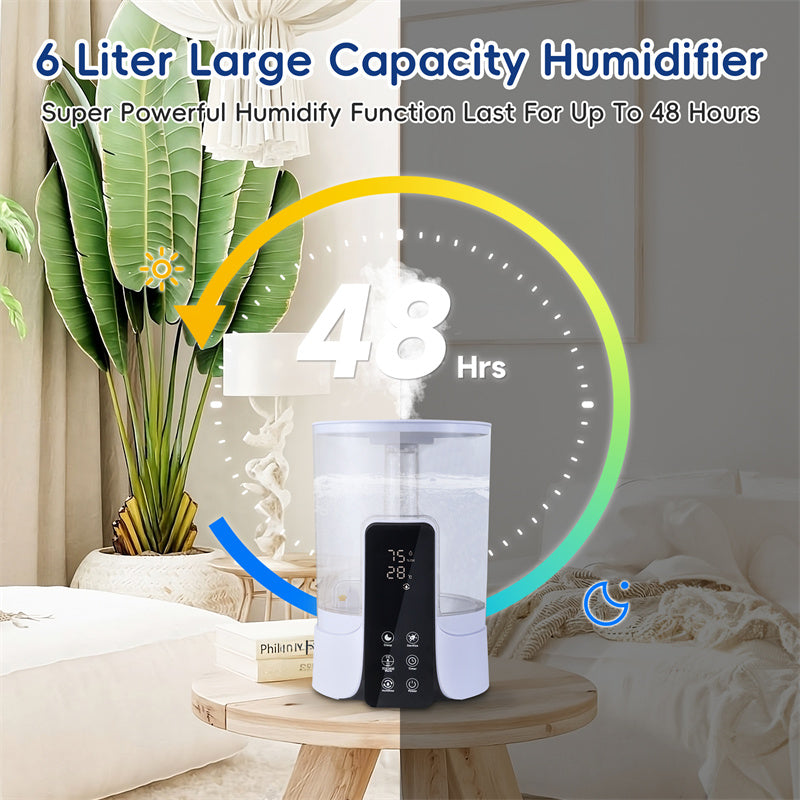 6L Humidificateur de grande capacité Intelligent Chronométré Spray UV Stérilisation Télécommande Intelligente