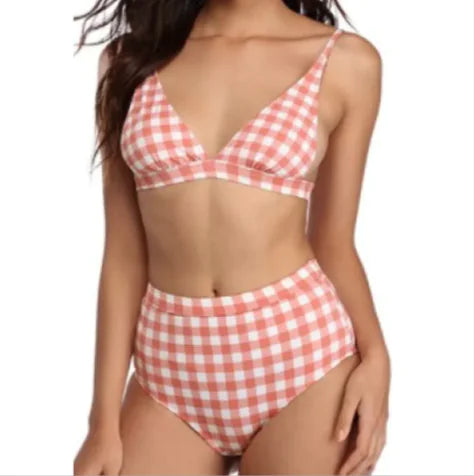 Maillot de bain divisé à carreaux