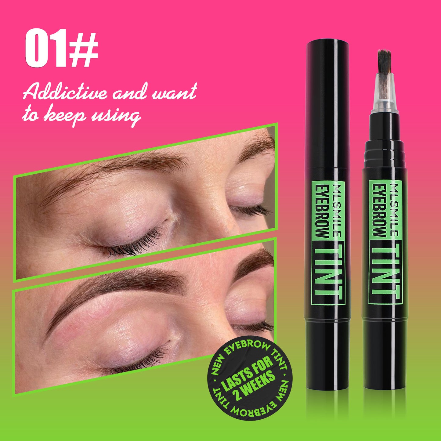 Teinture pour sourcils waterproof, ne coule pas grâce au pochoir