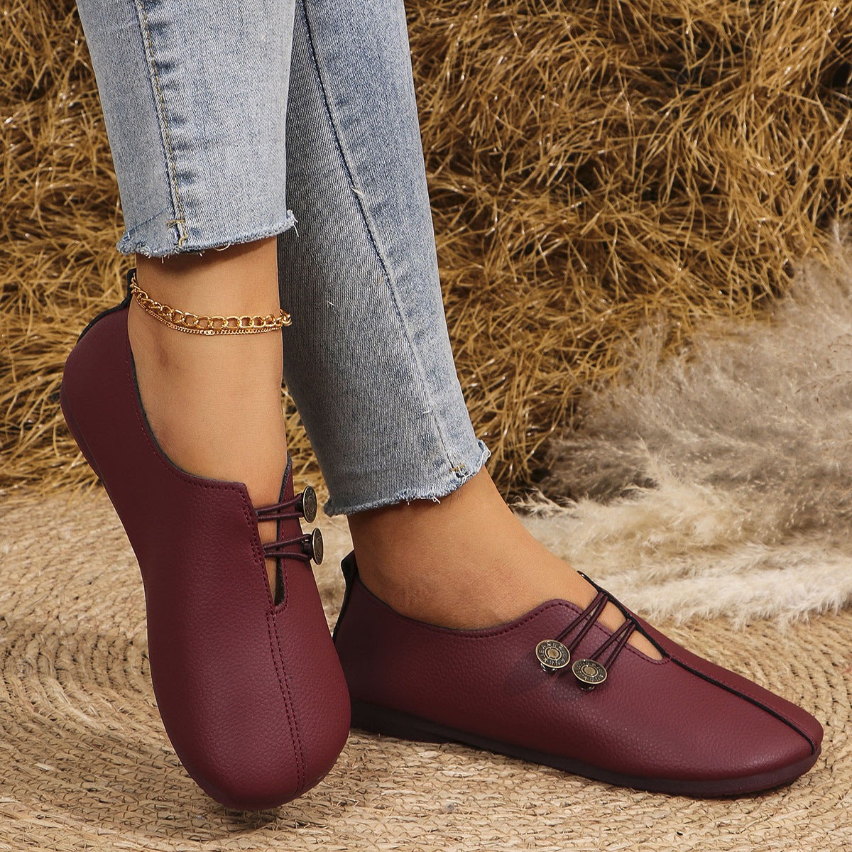 Sandales à enfiler à bout carré, été, mode, chaussures plates et souples pour femme.