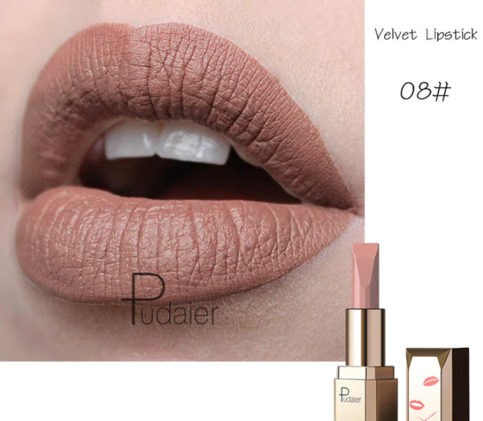 Rouge à Lèvres Mat Longue Durée Pudale - 26 Teintes, Waterproof