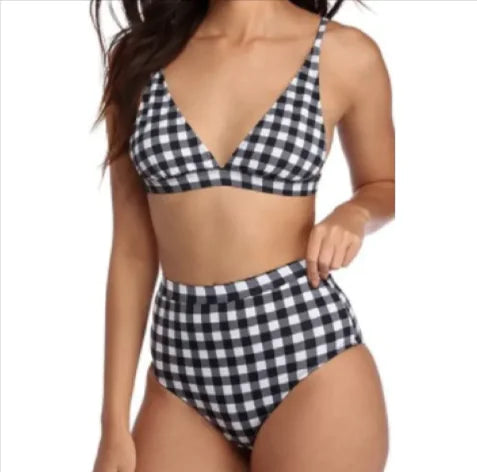 Maillot de bain divisé à carreaux