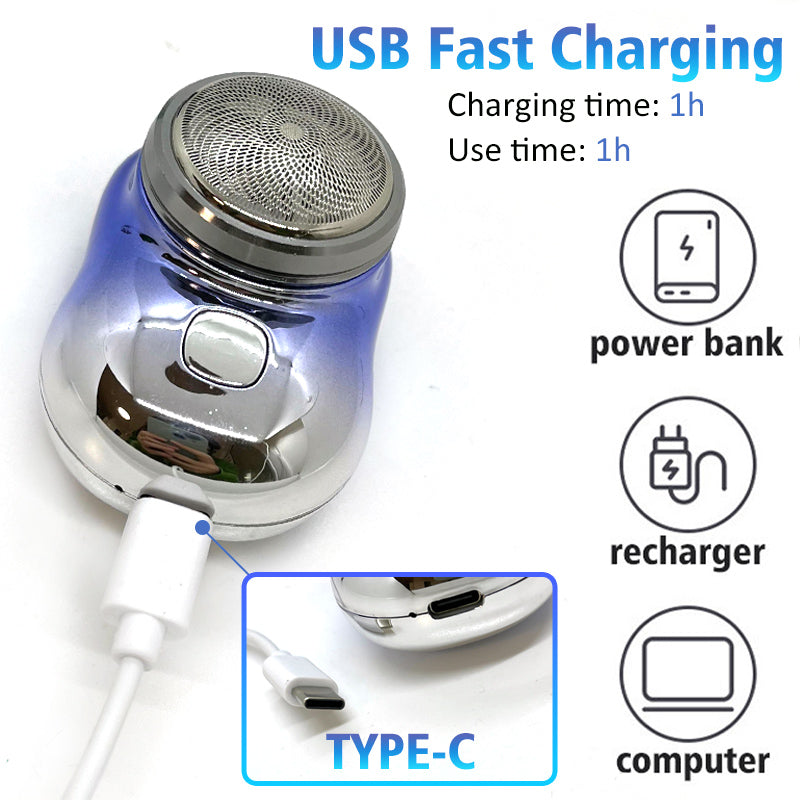Rasoir Électrique Portable pour Hommes – Mini, Étanche IPX7, Usage Sec et Humide, Rechargeable USB