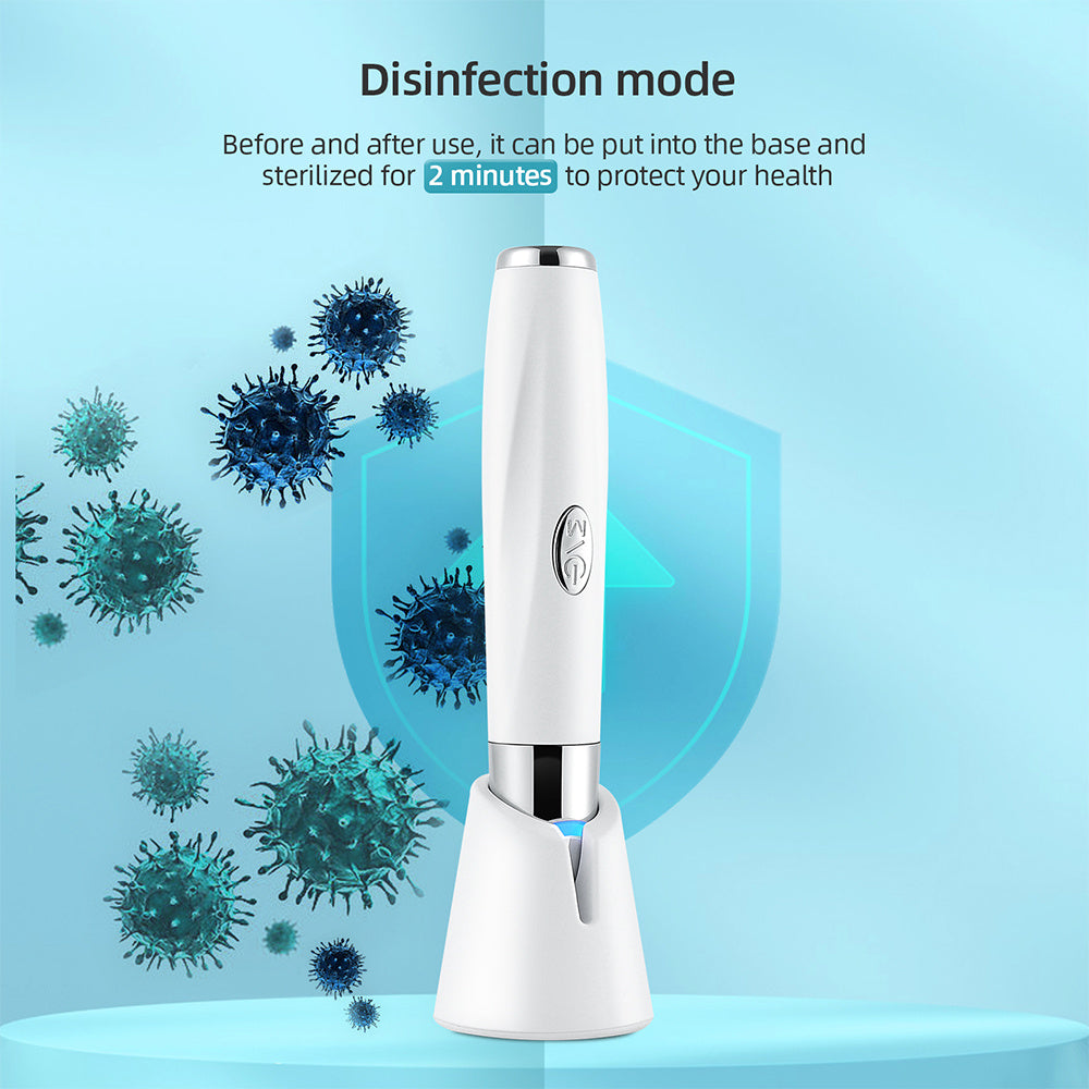 Stylo de massage chauffant pour les yeux – Anti-âge, anti-cernes et poches, avec vibrations soniques pour un effet liftant.