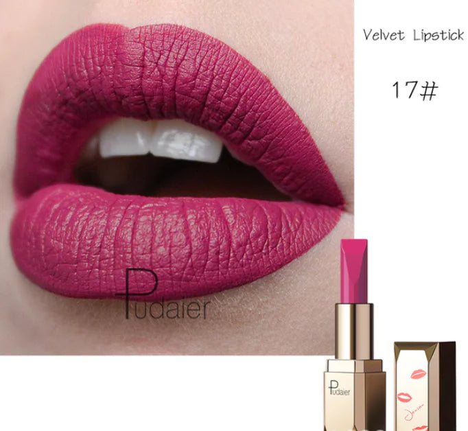 Rouge à Lèvres Mat Longue Durée Pudale - 26 Teintes, Waterproof