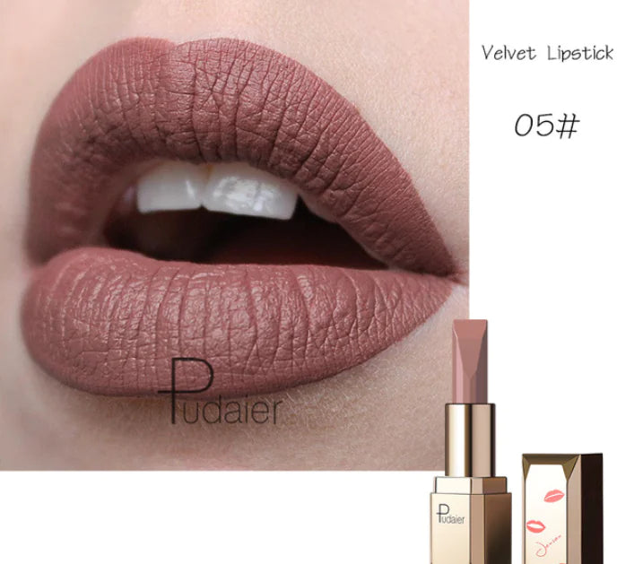 Rouge à Lèvres Mat Longue Durée Pudale - 26 Teintes, Waterproof