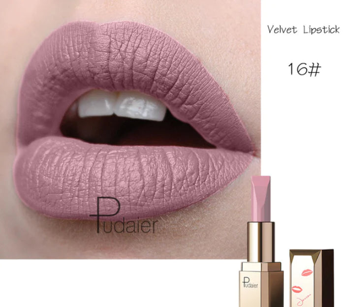Rouge à Lèvres Mat Longue Durée Pudale - 26 Teintes, Waterproof