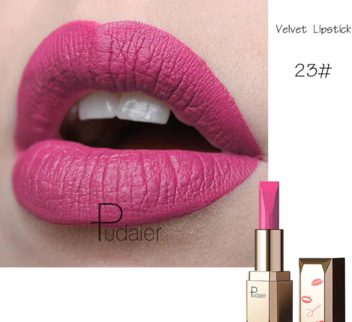 Rouge à Lèvres Mat Longue Durée Pudale - 26 Teintes, Waterproof