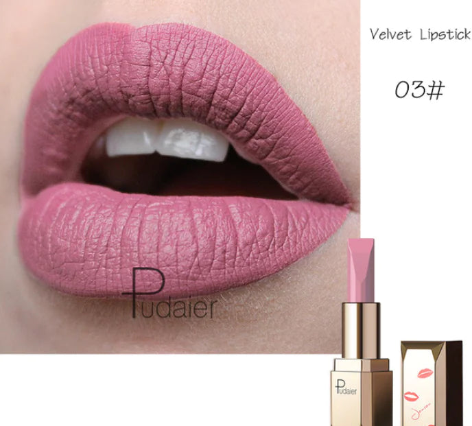 Rouge à Lèvres Mat Longue Durée Pudale - 26 Teintes, Waterproof