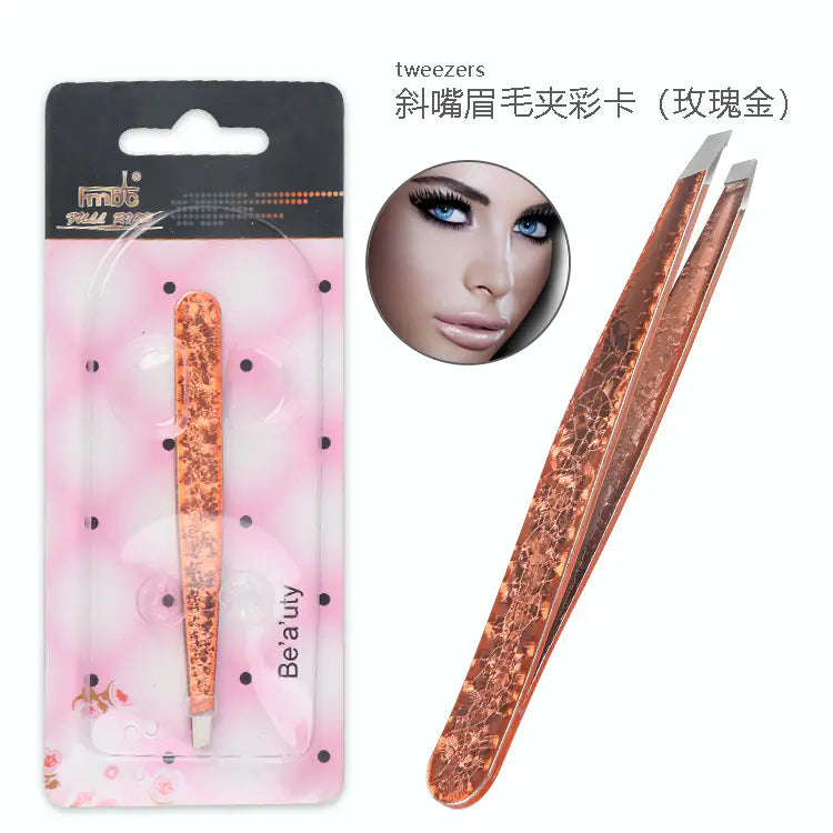 Set de Beauté en Acier Inoxydable à Double Face avec Pincettes