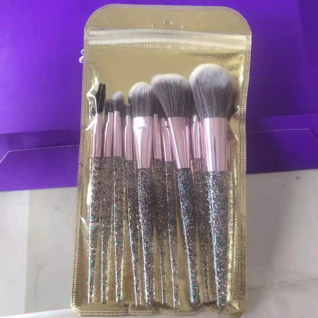 Ensemble de 10 Pinceaux de Maquillage pour Beauté et Estompage