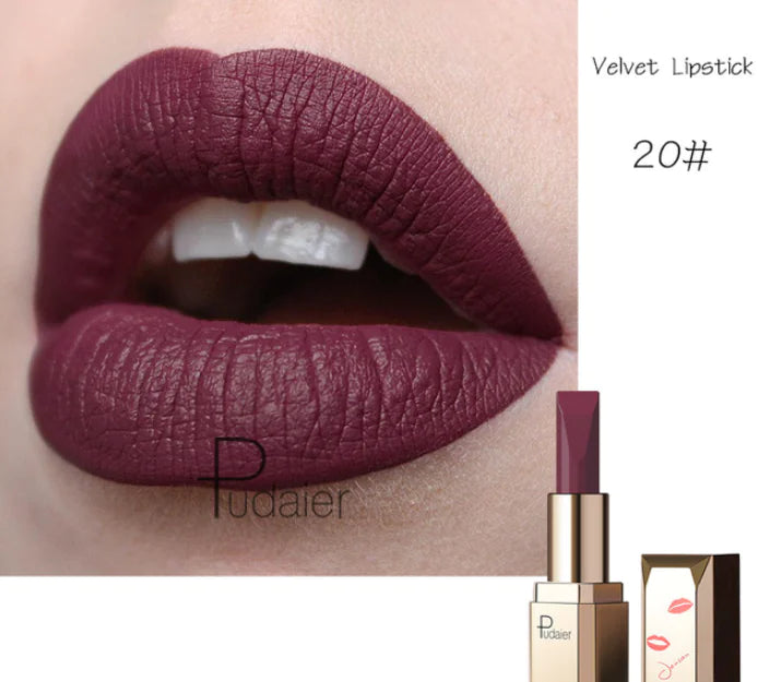Rouge à Lèvres Mat Longue Durée Pudale - 26 Teintes, Waterproof