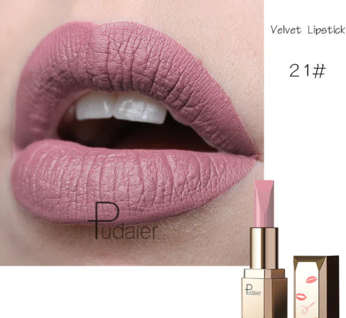 Rouge à Lèvres Mat Longue Durée Pudale - 26 Teintes, Waterproof