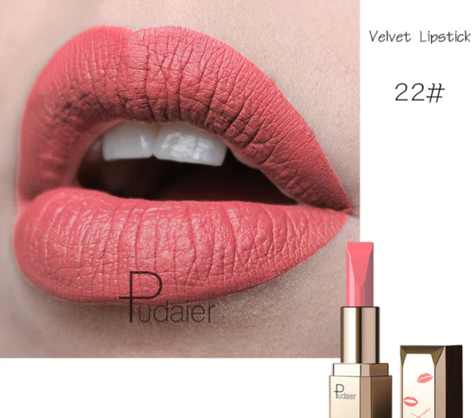 Rouge à Lèvres Mat Longue Durée Pudale - 26 Teintes, Waterproof