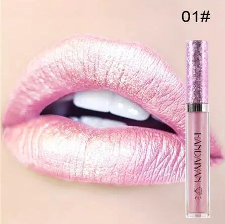 Rouge à Lèvres Liquide Pailleté - Scintillant et Longue Durée