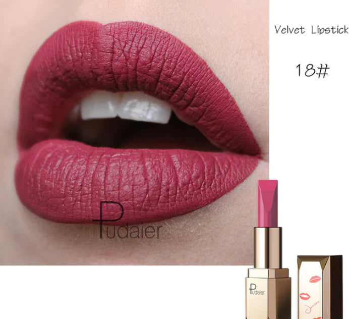 Rouge à Lèvres Mat Longue Durée Pudale - 26 Teintes, Waterproof