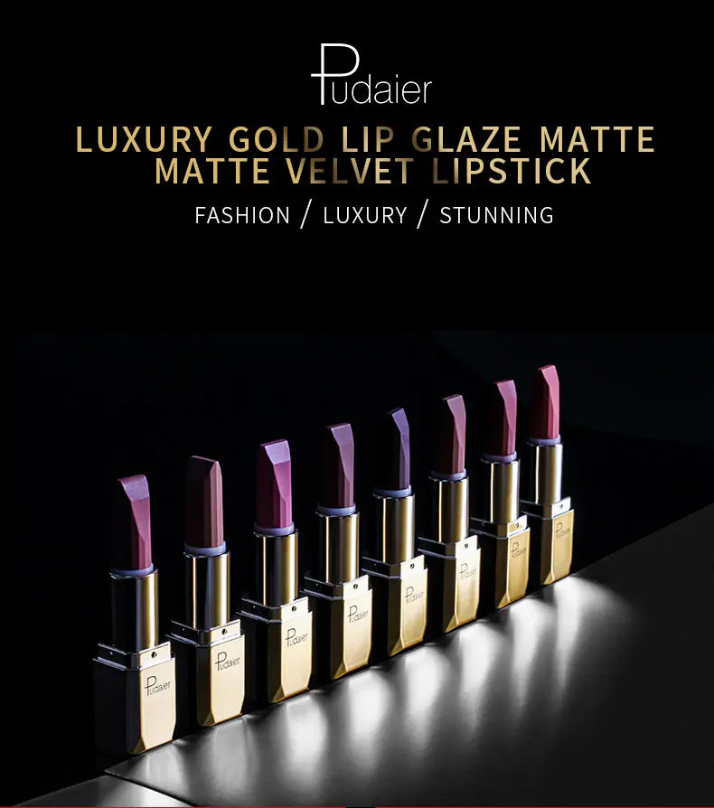 Rouge à Lèvres Mat Longue Durée Pudale - 26 Teintes, Waterproof