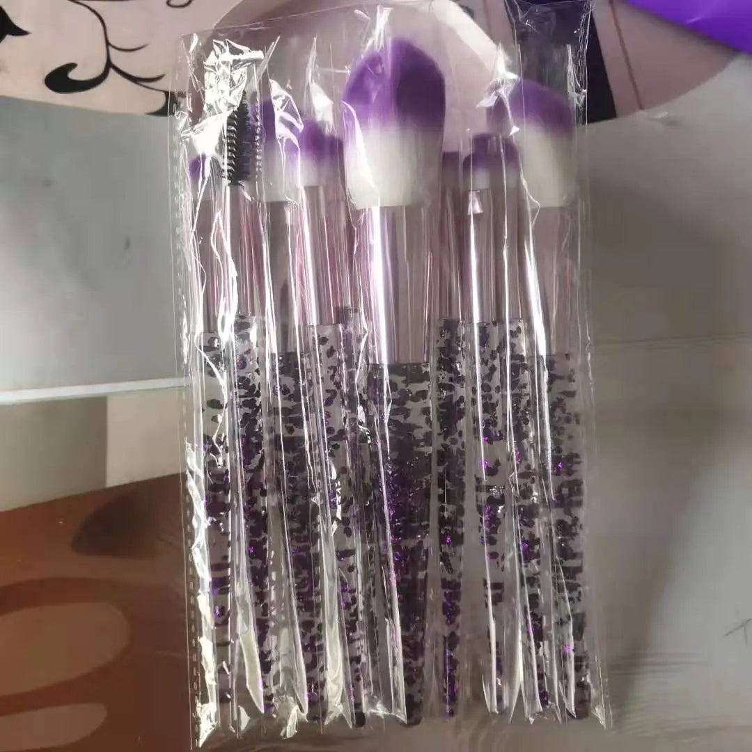 Ensemble de 10 Pinceaux de Maquillage pour Beauté et Estompage