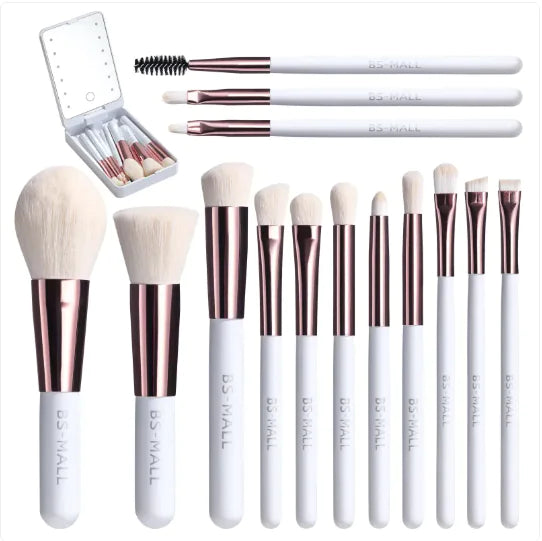 Pinceaux de Maquillage avec Miroir Lumineux