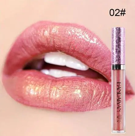 Rouge à Lèvres Liquide Pailleté - Scintillant et Longue Durée