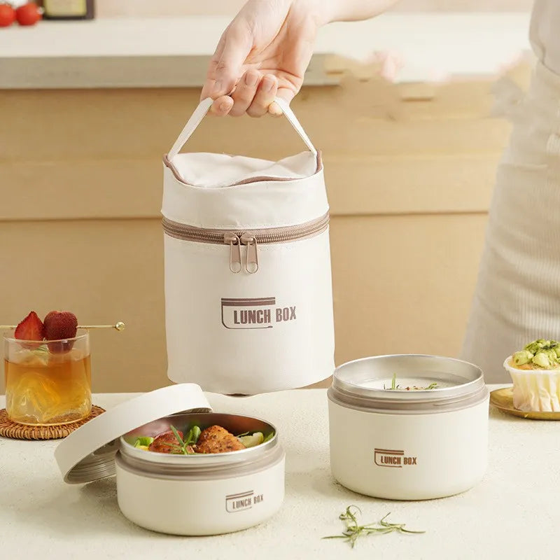 Boîte à déjeuner isolée portable avec couvercle