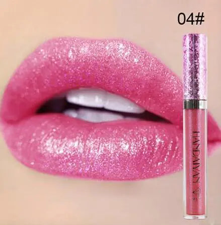 Rouge à Lèvres Liquide Pailleté - Scintillant et Longue Durée