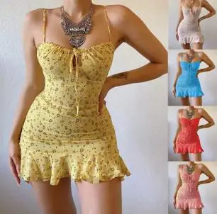 Robe d'Été à Bretelles Motif Floral