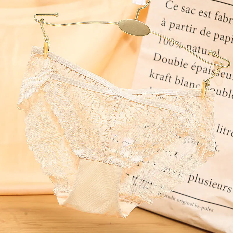 Culottes Sexy en Dentelle à Taille Basse pour Femme