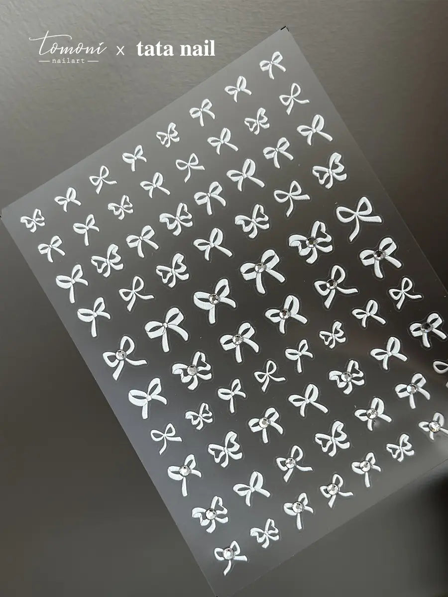 Nouveaux Autocollants pour Ongles avec Nœuds en Cristal et Lignes Élégantes