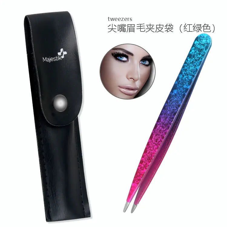 Set de Beauté en Acier Inoxydable à Double Face avec Pincettes