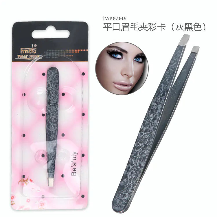 Set de Beauté en Acier Inoxydable à Double Face avec Pincettes
