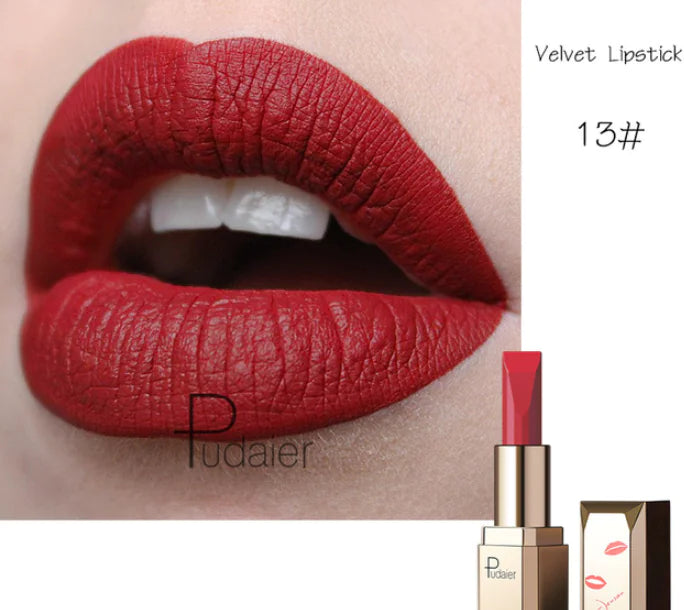 Rouge à Lèvres Mat Longue Durée Pudale - 26 Teintes, Waterproof