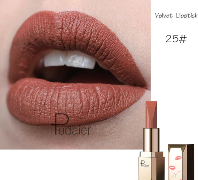Rouge à Lèvres Mat Longue Durée Pudale - 26 Teintes, Waterproof