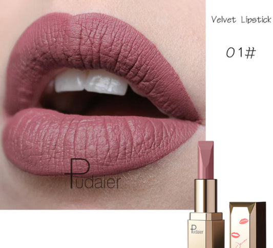 Rouge à Lèvres Mat Longue Durée Pudale - 26 Teintes, Waterproof