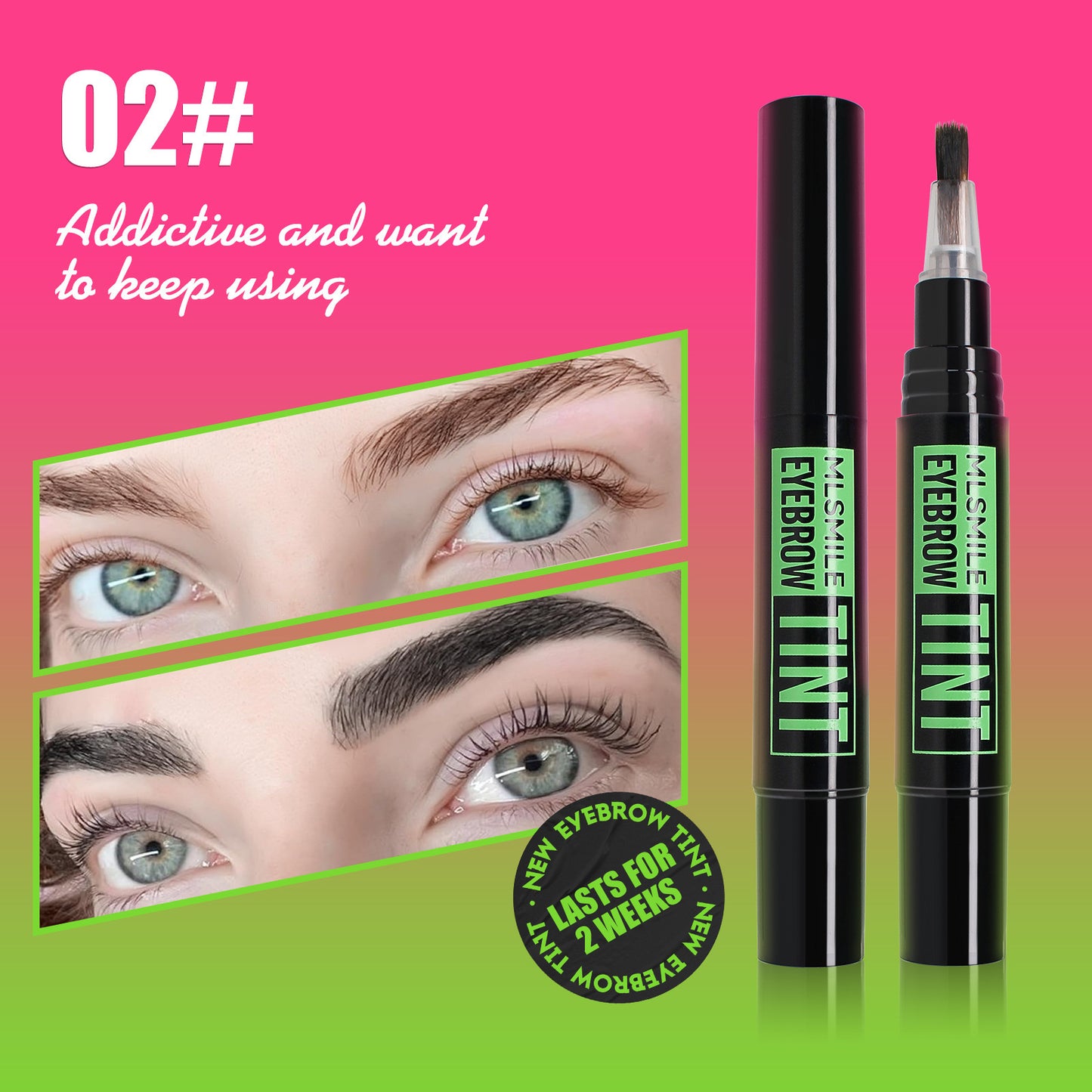 Teinture pour sourcils waterproof, ne coule pas grâce au pochoir