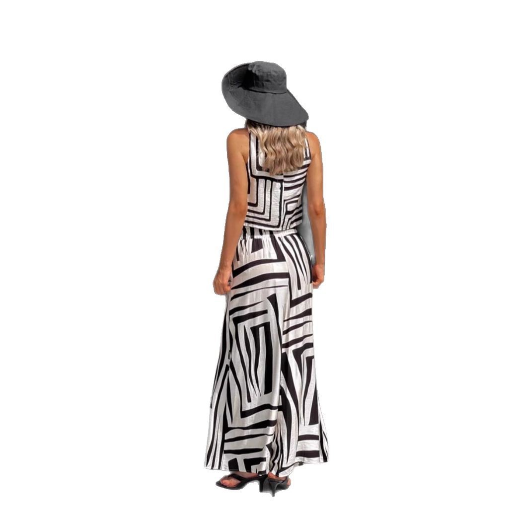 Ensemble gilet ample et pantalon droit pour femme