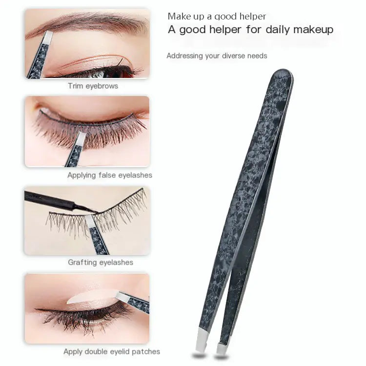 Set de Beauté en Acier Inoxydable à Double Face avec Pincettes