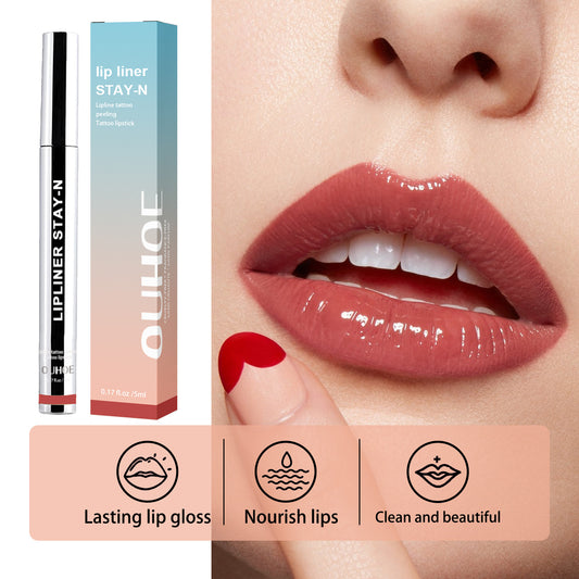 Crayon à lèvres marron foncé, waterproof, longue tenue, pulpeux, doux, brillant à lèvres, maquillage, cosmétiques