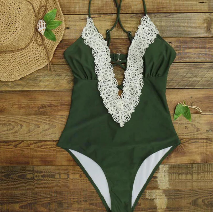 Maillot de Bain Une Pièce Élégant sans Bretelles