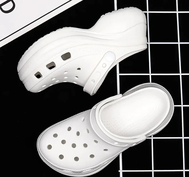 Chaussures à semelles épaisses pour papa – Chaussures de plage rétro à trous